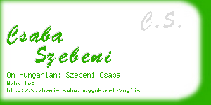 csaba szebeni business card